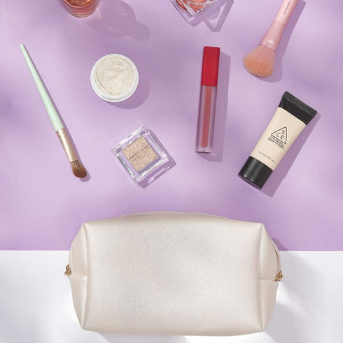 2pcc set PU Leather Cosmetic Bag for Women Minimalism Makeup Bag for Daily Use Portable Storage Purse Small Neat Cosmetic Pouch Water-resistant To...
