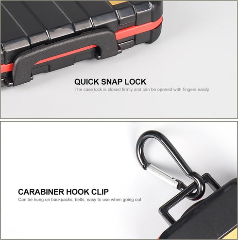 LENSGO Camera Battery Memory Card Case, Memory Card Hard Protector Case D850 Professional Water-Resistant & Anti-Shock Storage Box for 2 Camera Ba...