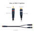 RCA Splitter, 2 Pcs RCA 1 Male to 2 Female Audio Cord Speaker Y Adapter Splitter Cable, 8.5 Inches Gold Plated Dual RCA Female Adapter for Subwoof...