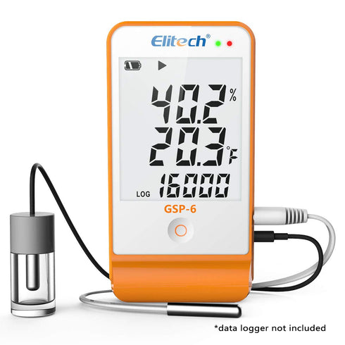 Elitech GSP-6 External Temperature Sensor Propylene Glycol Bottle for Life Science, Vaccine and Medicine Transportation...