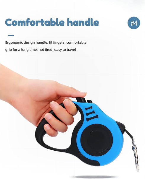 Durable Heavy Duty Nylon Telescopic Dog Rope Automatic Retractable Leash with Non-Slip Handle Walking Pet Leash Accessories, Large, blue...