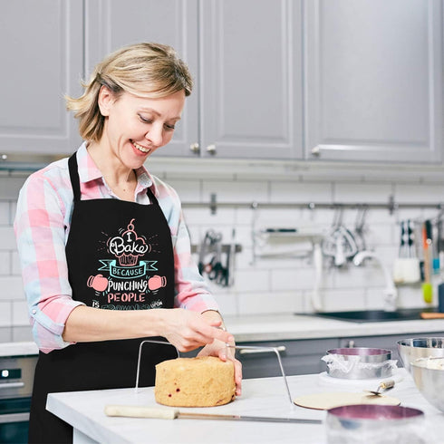 Funny Baking Aprons for Women Men, Cute Baking Gifts for Bakers, Kitchen Cooking Aprons with 2 Pockets - Birthday Housewarming Gifts for Wife Mom ...