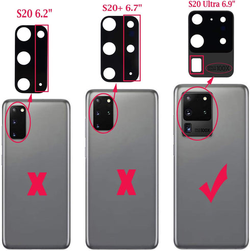 Ubrokeifixit Galaxy S20 Ultra Back Rear Camera Glass Lens Cover Replacement with Pre-Cut Tape for Samsung Galaxy S20 Ultra 6.9" SM-G988(NOT for S2...