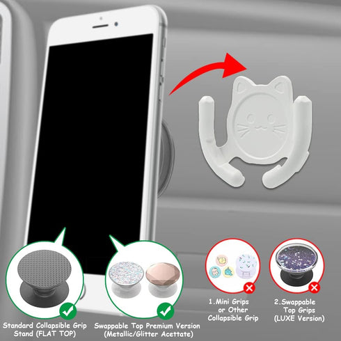 Multi-Surface Holder Car Mount 3 Pack Compatible for Popsocket Grip Holder for Pop Socket Mount Device Support Accessory Home Office Desk Wall Mou...