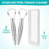 2 Pack Metal Tongue Scraper for Adults, Stainless Steel Tongue Cleaner with Travel Case, Reusable Tongue Scraper for Oral Care...
