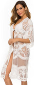 Romanstii Women's Lace Cardigan Floral Crochet Sheer Beach Cover Ups Long Kimono...