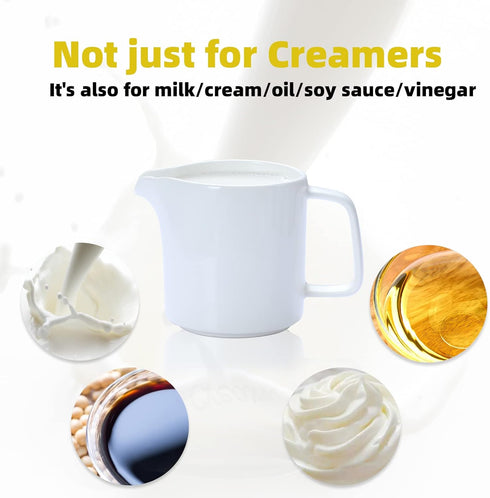 ONTUBE Ceramics Creamer,Porcelain Coffee Milk Creamer Pitcher with Handle for Home and Kitchen - 10 oz (White)...