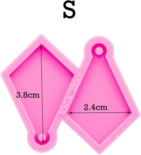 2Pcs Resin Molds Silicone Earring Molds for Jewelry Making, Silicone Molds for Resin DIY Woman Girl Earring, Rhombus Mold Epoxy Resin Molds, Shiny...