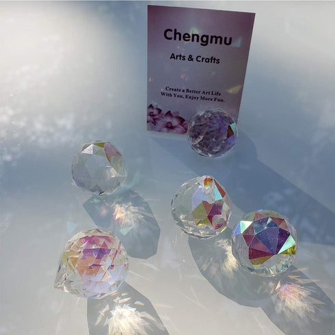 20mm Crystal Glass Ball 15pcs Chandelier Prisms Pendants Parts Beads Rainbow Maker Garden Suncatcher for Windows Candelabra Lamp Curtain Party Wed...