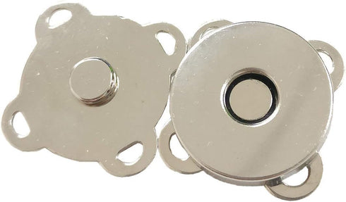 WAFJMAF 10 Sets Sew in Magnetic Plum Blossom Bag Button, Snaps, Clasps, Great for Purses Bags Clothes (19mm, Silver)...