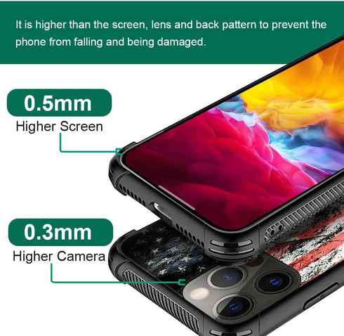 DJSOK Case Compatible with iPhone 15 Pro Max Case, Distressed Flag Case for iPhone 15 Pro Max Case for Man Boy Girl Dual Layer Shockproof Rugged C...