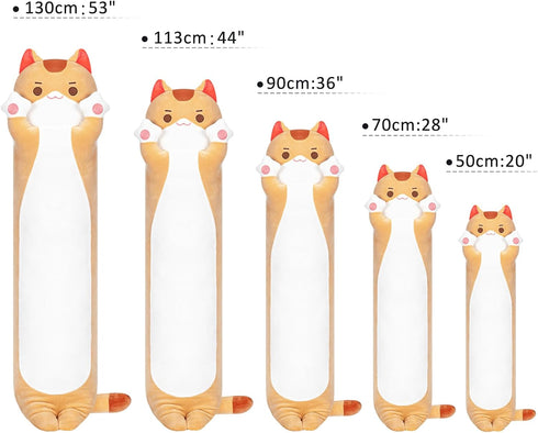 Long Cat Plush, Cute Brown Cat Stuffed Animals Soft Plushies, Kitten Kawaii Kids Plush Sleeping Throw Pillow Doll Plush Toys for Girls (20 Inch)...