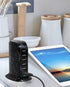 Aduro 40W 6-Port USB Desktop Charging Station Hub Wall Charger for iPhone iPad Tablets Smartphones with Smart Flow (Black Marble)...