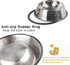 Stainless Steel Cat Bowl, 2 Pack Metal Dog Bowls for Food and Water, Non-Slip Pet Feeding Dish Bowl with Rubber Base for Indoor Cats Small Dogs...