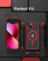 for iPhone 14 Case/iPhone 13 Case, Compatible with MagSafe, Crystal Clear Case w/Magnetic Ring, Multicolor Protective Shockproof Bumpers, Not Yell...