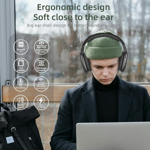 Bluetooth Headphones, Headphones Wireless Bluetooth V5.3, Over Ear Headphones HiFi Elvish Ears for Smartphone Computer Laptop (White)...