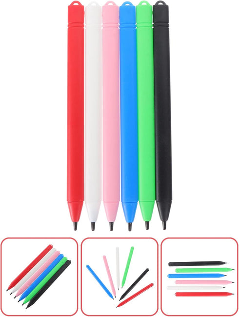 Hemobllo LCD Writing Tablet Pen - 6 Pcs Replacement Stylus Drawing Pen for LCD Writing Tablet, Drawing Tablet, Drawing Pad, Doodle Board, Random C...