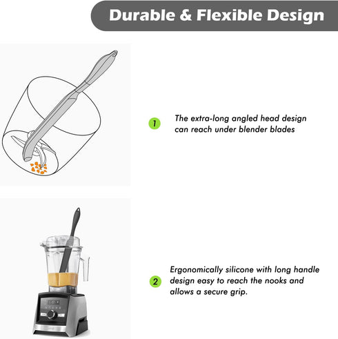 Silicone Blender Spatula, Slim Blade Scraper Accessory Designed for Vitamix Blender Blades1...