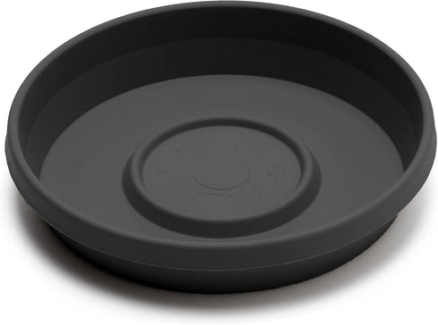 Bloem Terra Pot Round Drain Saucer: 14" - Black - Matte Finish, Durable Resin, Ribbed Bottom, for Indoor and Outdoor Use, Gardening, Planter Not I...