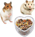 Hamster Transparent Glass Food and Water Dish Cute Heart-Shaped Feeding Bowl for Hamster Hedgehog Small Pet...