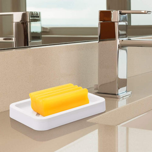 2PCS Draining Soap Dishes, Dishwashing Sponge Soap Holder with Water Tray, Keep The Place Dry, Easy to Clean Soap Cases, Suitable for Kitchen, Bat...