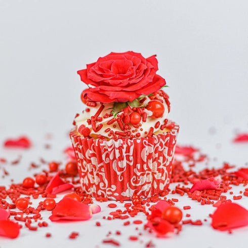 Red Sprinkles Valentines Sprinkles for Cake Decorating Fancy Valentine Sprinkles for Cookie Decorating Valentines Day Sprinkles Edible Cake Decora...
