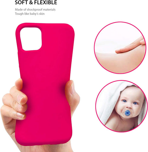 ZUSLAB Nano Silicone Case Compatible with Apple iphone12 Pro Max, Liquid Silicone Rubber Shockproof Bumper Soft Full Protection Cover - Neon Pink...