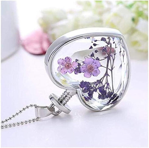 car Rearview Mirror Charm of Eternal Flower Heart-Shaped, K9 Crystal Double-Sided Transparent Color...