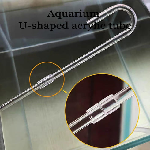 2X Acrylic U Shape Tube for Aquarium Air Pump Fish Tank Accessories Aquarium CO2 Diffuser Connector Tube...