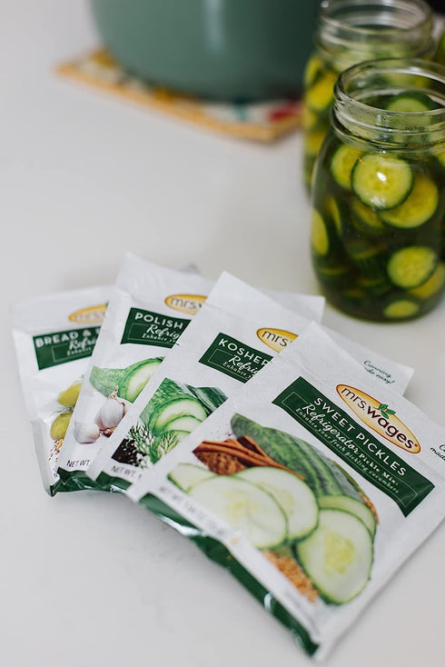 Mrs. Wages Refrigerator Kosher Dill Pickle Seasoning Mix, 1.94 Oz. Pouch (Pack of 2)...
