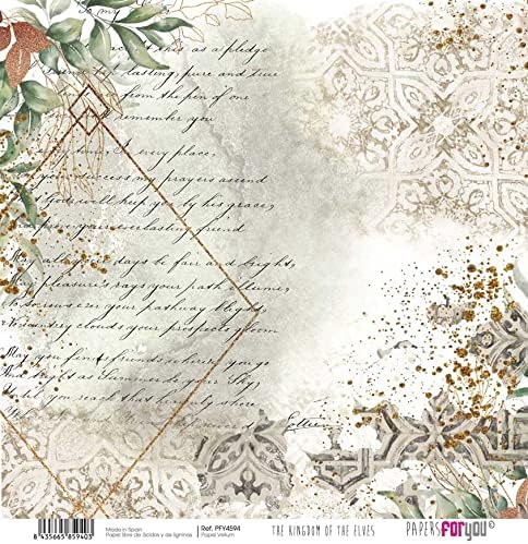 Papers For You - Vellum Scrapbooking Paper Kit | "The Kingdom of the Elves" Collection | Includes 6 Single Sided Vegetable Papers with Different D...