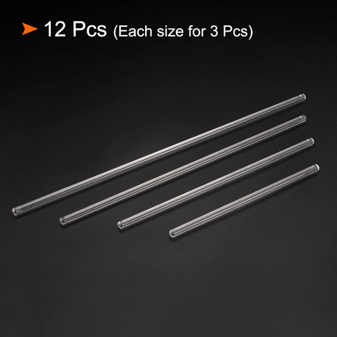 MECCANIXITY 3.3 Borosilicate Glass Stick 5.91" 7.87" 9.84" 11.81" Length Stir Rod Mixing Tools with Both Ends Round for Lab Kitchen Science 12in3 ...