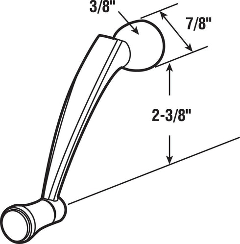 Prime-Line H 3958 3/8 In. Champagne (Tan) Diecast Crank Handle, fits Pella Windows (Single Pack)...