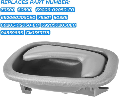 FAERSI 4Pcs Inside Interior Door Handles Front Rear Driver & Passenger Side Replacements for 1998 1999 2000 2001 2002 Corolla Prizm Manual Lock, G...