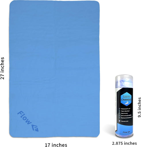 Flow Swim Chamois Towel - 26" x 17" (Blue)...