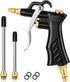 Industrial Air Blow Gun with Adjustable Brass Air Nozzle, Premium Air Blower Gun with 2 Pcs Steel Air Flow Extensions and 1/4" NPT Standard Quick ...