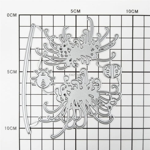 Equinox Flowers Metal Cutting Dies for Card Making, Paper Embossing Die Cuts Kit Templates, Storage Pockets Supplies, Photo Frame Album DIY Scrapb...