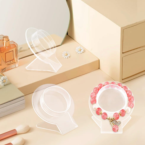 12 Pcs Acrylic Bracelet Displays Stands Clear Jewelry Display Holder Bangle Organizer Rack Bracelet Storage Showcase for Home Store...