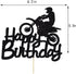 Qerleny Black Flash Happy Birthday Cake Topper, Birthday Party Cake Decoration, Sports Theme Cake Topper ?Motocross?...