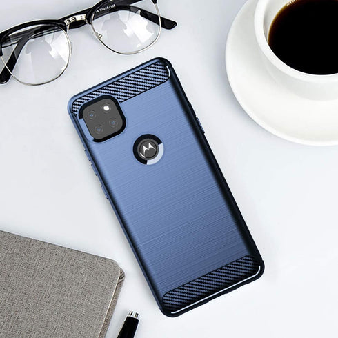 Osophter for Moto One 5G Ace Case Shock-Absorption Flexible TPU Rubber Protective Cell Phone Cover for Motorola Moto One 5G UW Ace(Navy Blue)...