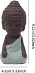 Honbay 4PCS Cute Small Ceramic Buddha Statues Monk Figurines Sculptures for Outdoor Home Decoration...
