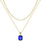 Lourny Gold Layered Crystal Necklace for Women, 18K Gold Plated Choker Emerald Green Dainty Chain Trendy Statement Necklace Jewelry for Women Gift...