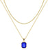 Lourny Gold Layered Crystal Necklace for Women, 18K Gold Plated Choker Emerald Green Dainty Chain Trendy Statement Necklace Jewelry for Women Gift...