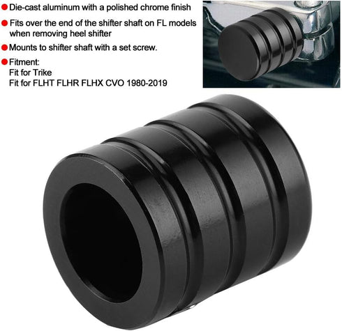 Qiilu Heel Shifter Eliminator, Aluminum Alloy Motorcycle Heel Shifter Level Eliminator Cover Fit for FLHT FLHR FLHX CVO 1980-2019(Black)...