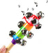 6Pcs Wooden Jingle Hand Bells,Rainbow Handle Wooden Bells Jingle Stick Shaker Rattle Baby Kids Children Musical Toys...