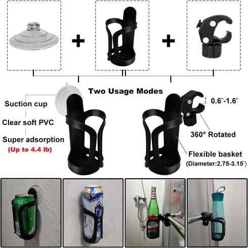 Beer Can Bottle Holder, Shower Drink Holder, Bathroom Cup Holder for All Canned Bottle Beer Wine Drink, Wall Suction Up Holder, Shower Accessories...