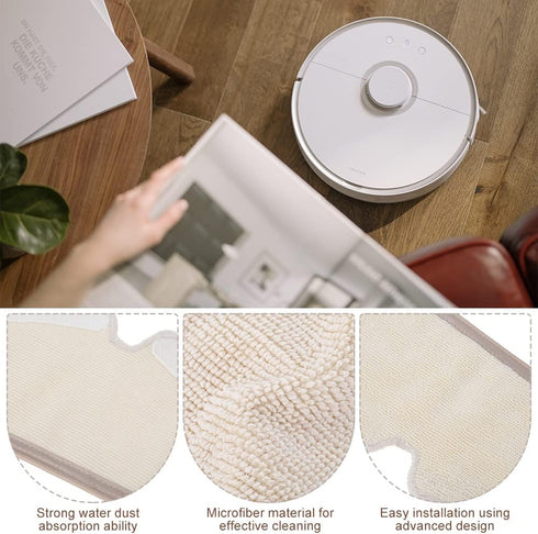 Yetaha 10 Pack Microfiber Mop Cloth Compatible with Xiaomi Roborock S5 S50 S51 S55 S6 S6 MaxV S5 Max Robotic Vacuum Cleaner Replacement Parts Reus...