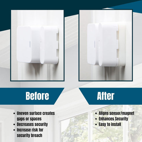 2 Pack Contact Sensor Riser Compatible with SimpliSafe Entry Alarm - Self-Adhesive DIY Magnet Side Sensor Spacer for SimpliSafe Security System (½...