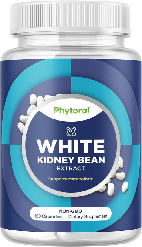 White Kidney Bean Extract Capsules - Ultra High Potency Optimized Extract for Enhanced Energy Digestion and AMPK Activation - Vegan Non-GMO Gluten...