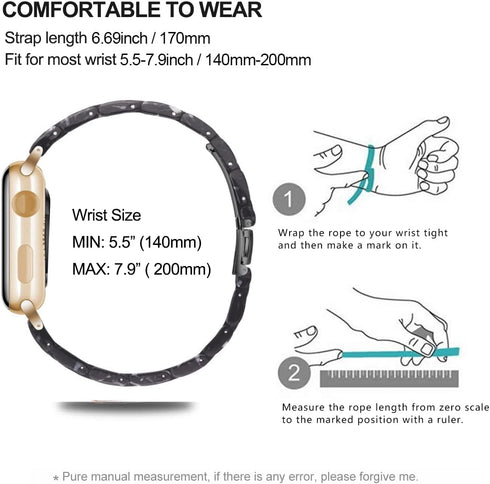 Band Compatible with iWatch 42mm 44mm 45mm 49mm, Colorful Resin Replacement Bracelet Strap for Apple Watch Series 9/8 / Ultra / 7 / SE / 6/5 / 4/3...